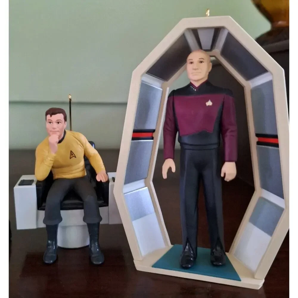 Lot of 4 Hallmark Star Trek Keepsake Ornaments-Kirk, Picard, Riker, Janeway